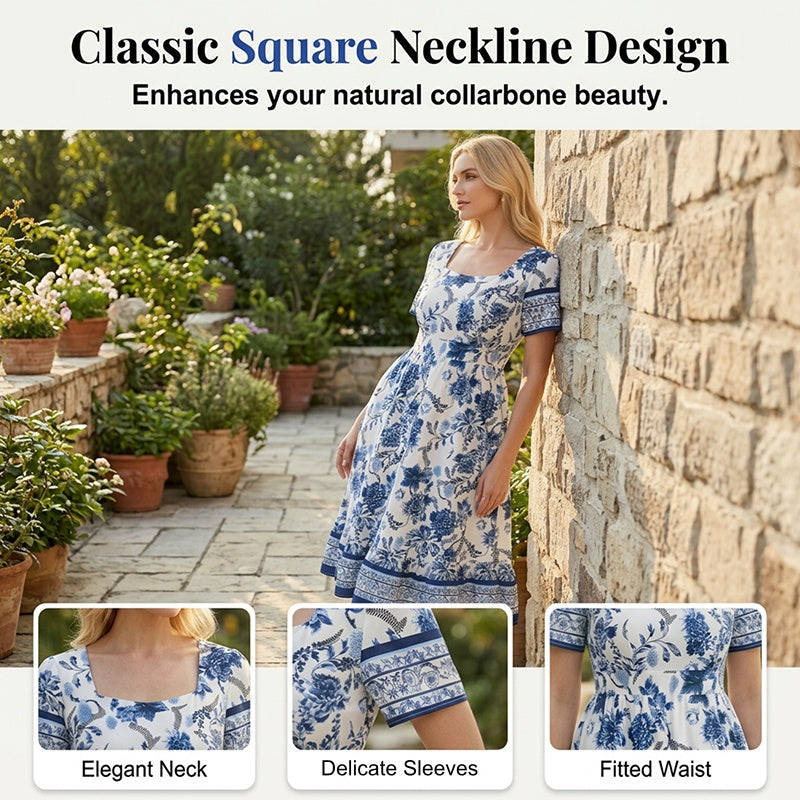 Rochie Florală Midi Stil Elegant