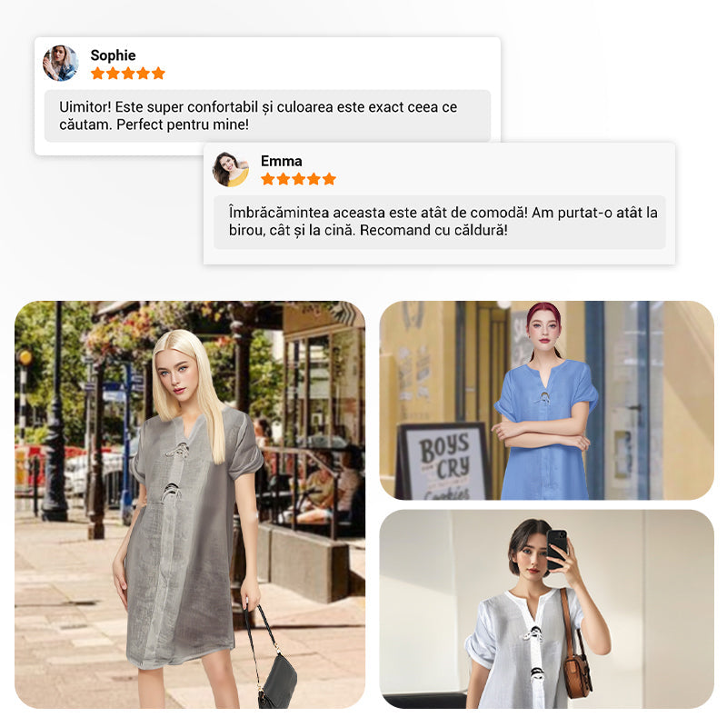 Rochie cu nasturi urbană modernă